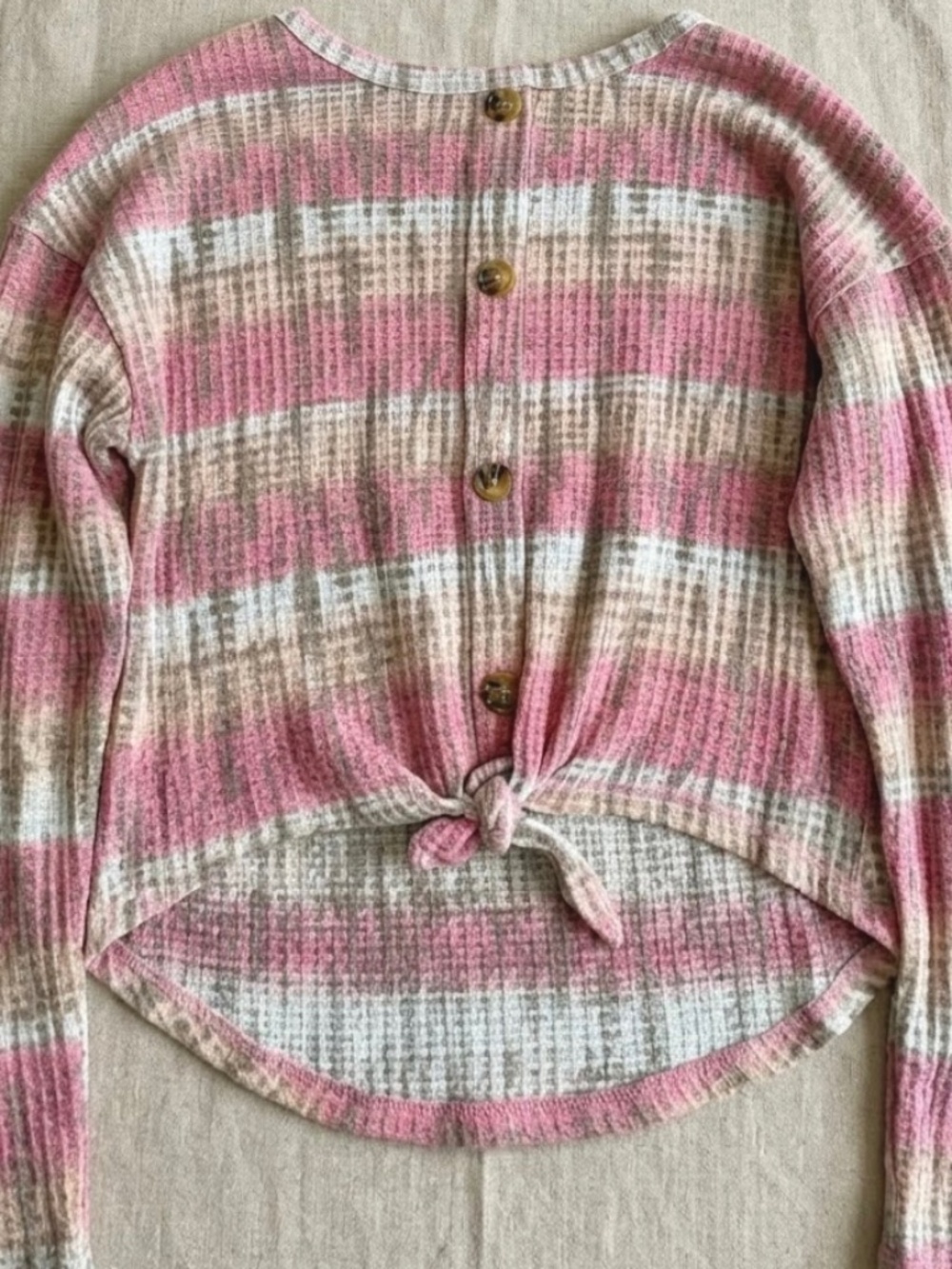 Pink and white plaid shirt